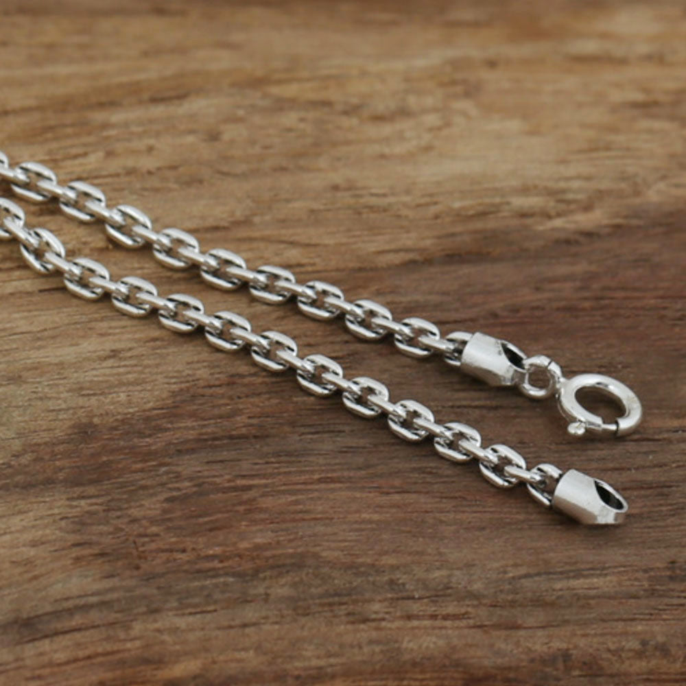 2.5 mm Men's Sterling Silver Thai Anchor Link Chain 18"-30"