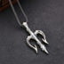Men's Sterling Silver Trident Pendant Necklace