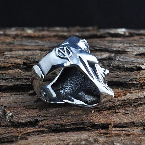 Men's Sterling Silver V for Vendetta Mask Ring