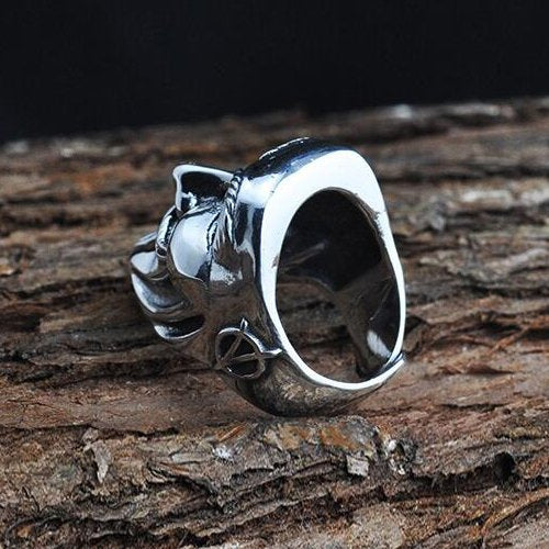 Men's Sterling Silver V for Vendetta Mask Ring