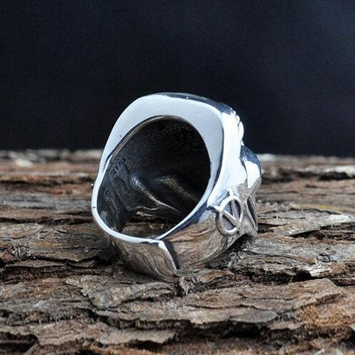 Men's Sterling Silver V for Vendetta Mask Ring