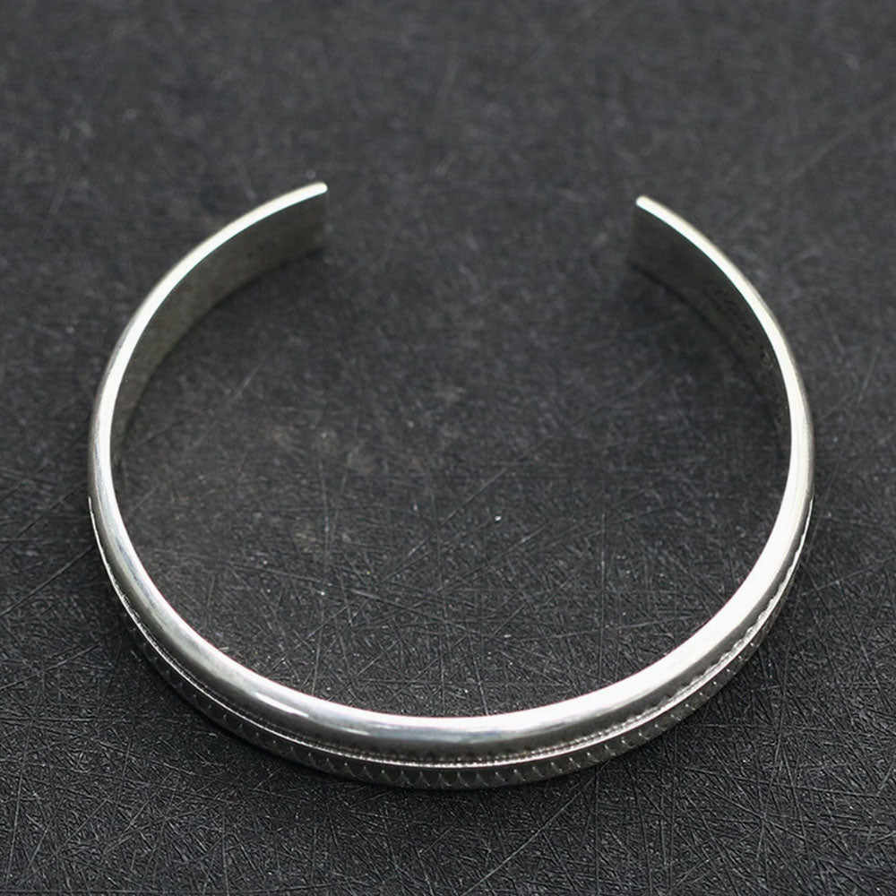 Men's Sterling Silver Zigzag Pattern Cuff Bracelet
