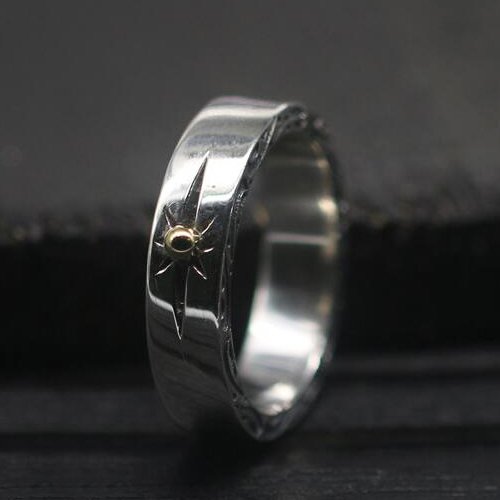 Men's Sterling Silver Sun Rays Band Ring