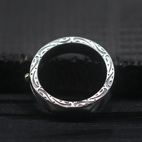 Men's Sterling Silver Sun Rays Band Ring