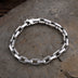 Men’s Sterling Silver Beaded Edge Rectangle Link Bracelet