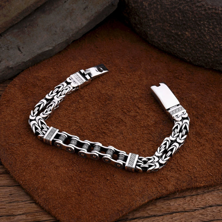 Men’s Sterling Silver Byzantine Bike Chain Bracelet