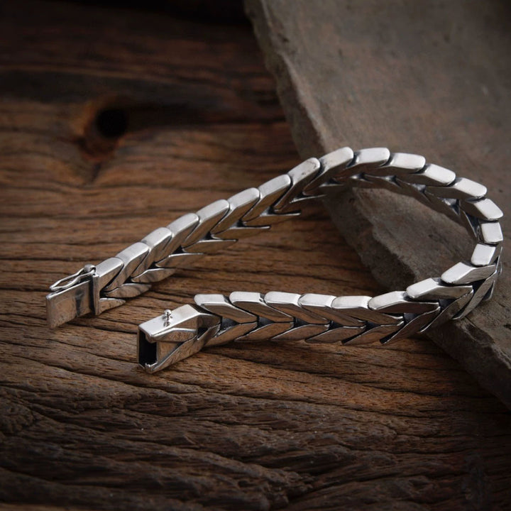 Men’s Sterling Silver Chevron Link Chain Bracelet
