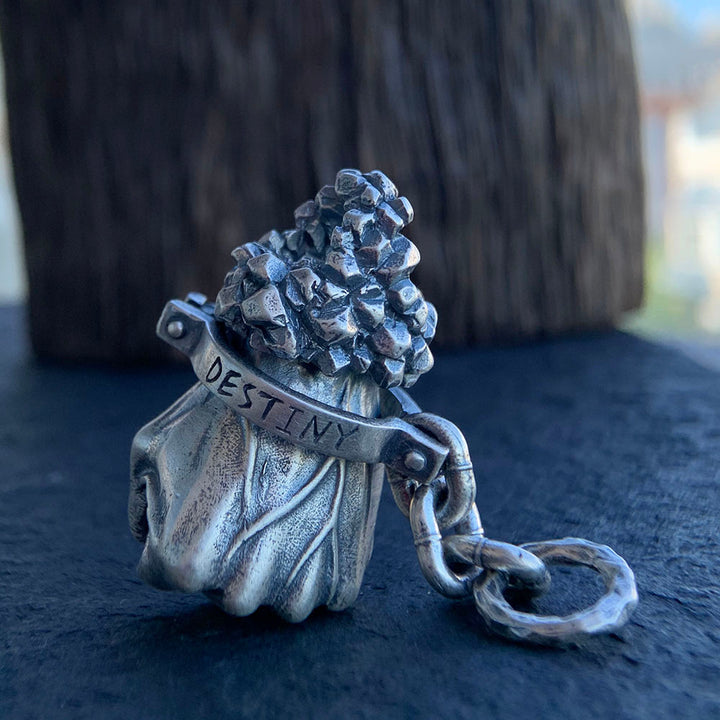 Men's Sterling Silver Destiny Fist Necklace