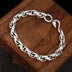 Men's Sterling Silver Eagle Hook Rope Chain Bracelet