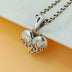 Men's Sterling Silver Flame Heart Pendant Necklace