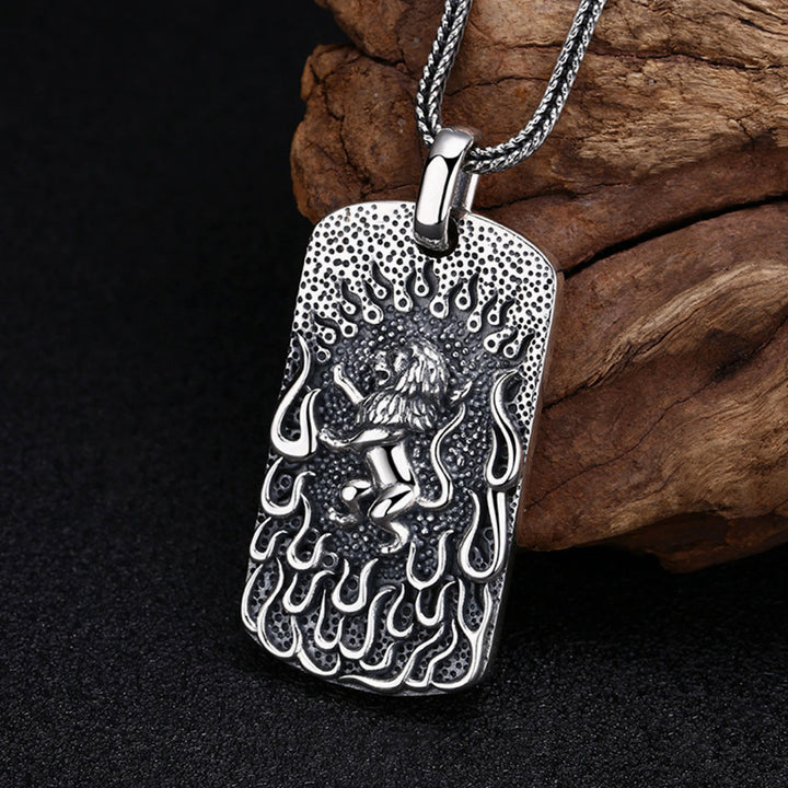 Men's Sterling Silver Lion King Tag Pendant Necklace