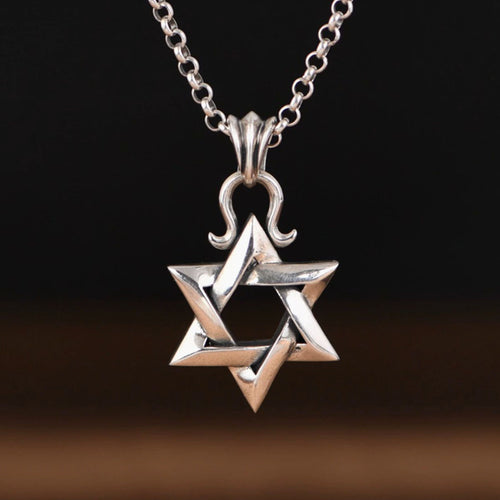Men’s Sterling Silver Star of David Pendant Necklace