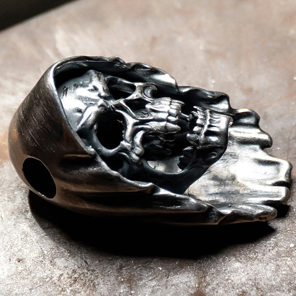 Men's Fine Silver Grim Reaper Skull Necklace