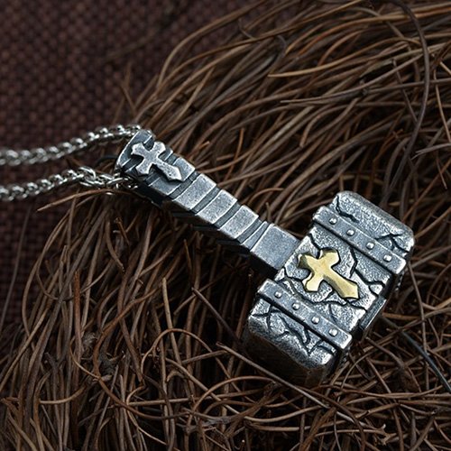 Men's Fine Silver Hammer Necklace