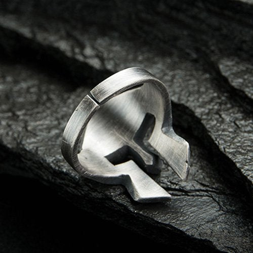 Men's Fine Silver Spartan Helmet Ring