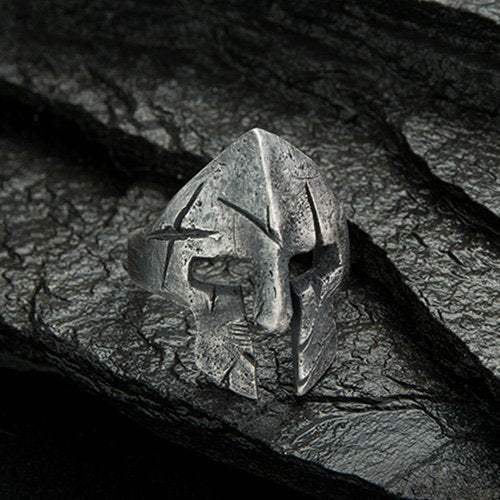 Men's Fine Silver Spartan Helmet Ring