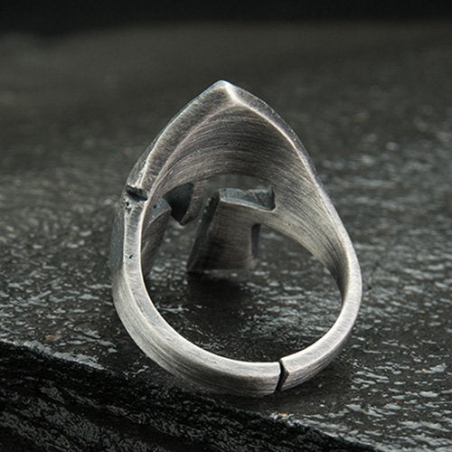 Men's Fine Silver Spartan Helmet Ring