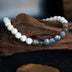 Men's Labradorite and Tridacna Beaded Bracelet with Sterling Silver Charms 6.5"-8.5"