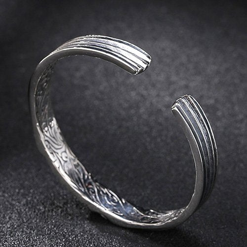 Men's Sterling Silver All-Seeing Eye Cuff Bracelet