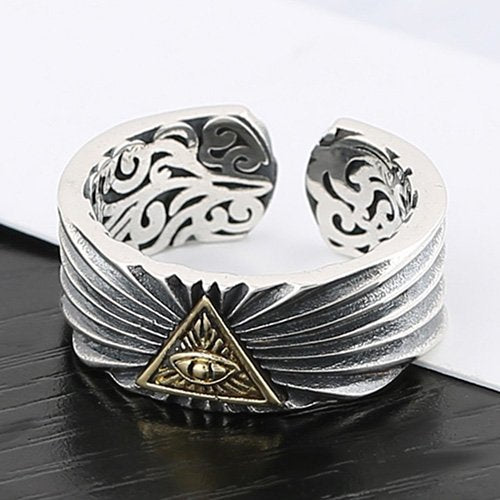 Men's Sterling Silver All-Seeing Eye Ring