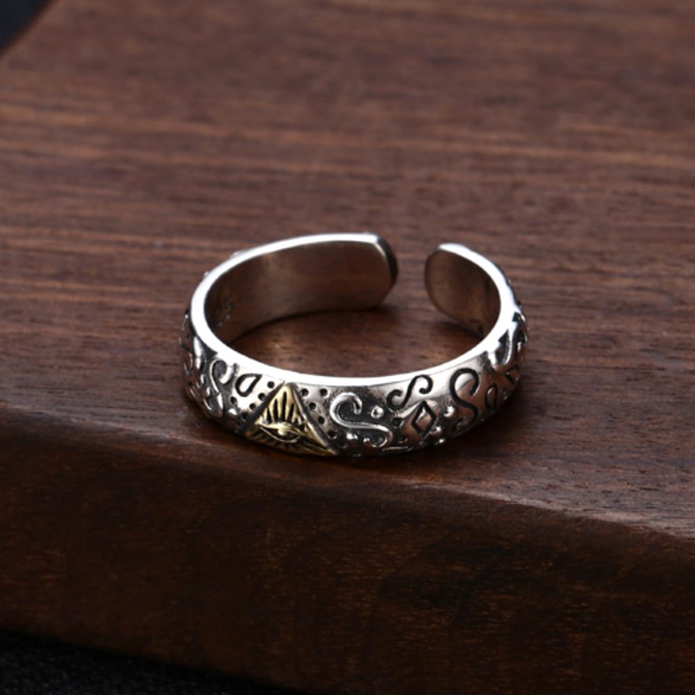 Sterling Silver All-Seeing Eye Slim Ring