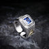 Men's Sterling Silver All Seeing Eye Blue Crystal Ring