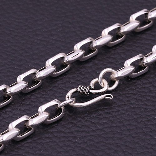 8 mm Men's Sterling Silver Anchor Link Chain 20”-26”