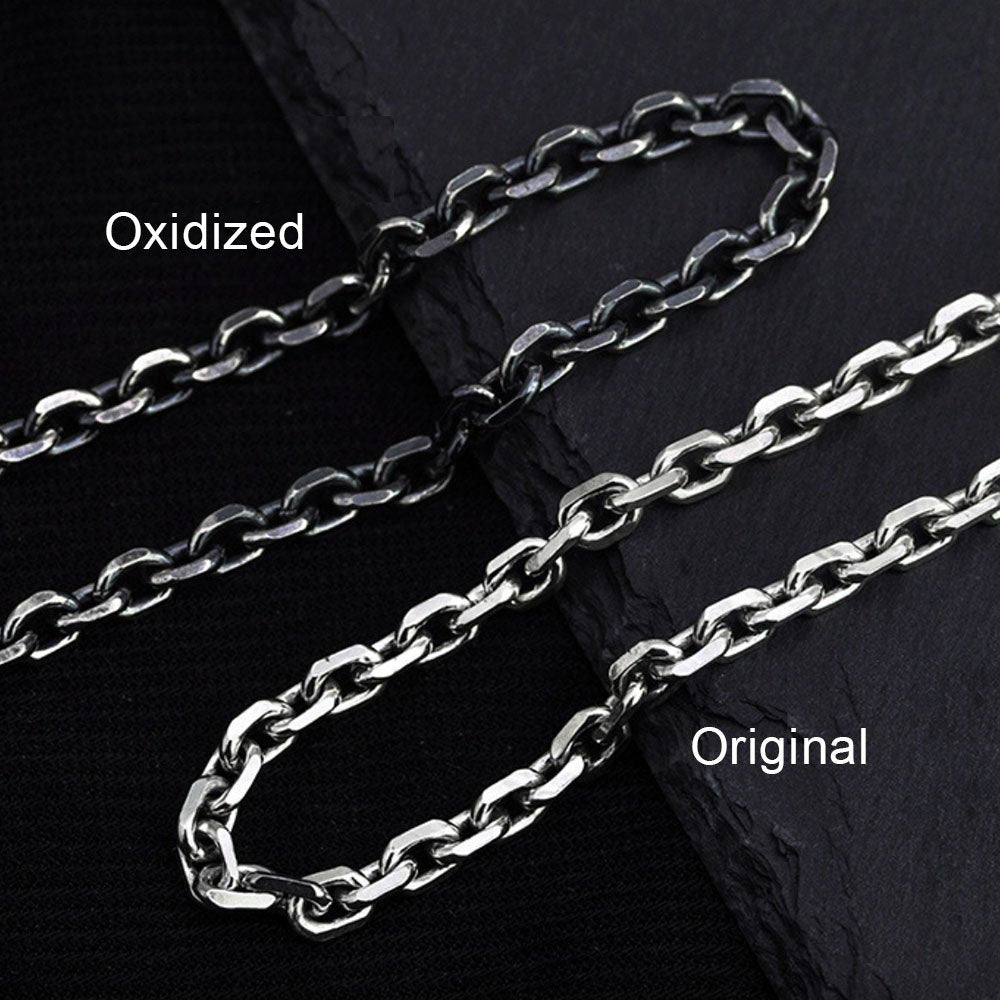 2.5-5 mm Men’s Sterling Silver Anchor Link Chain 18"-28"