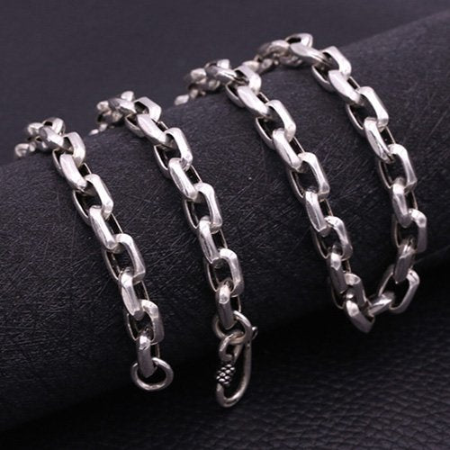 8 mm Men's Sterling Silver Anchor Link Chain 20”-26”