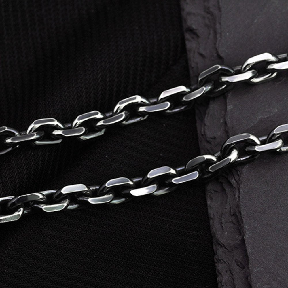 2.5-5 mm Men’s Sterling Silver Anchor Link Chain 18"-28"