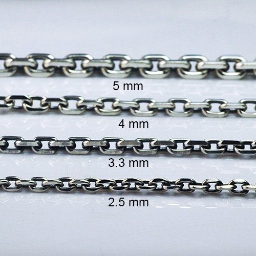 2.5-5 mm Men's Sterling Silver Anchor Link Chain - Jewelry1000.com