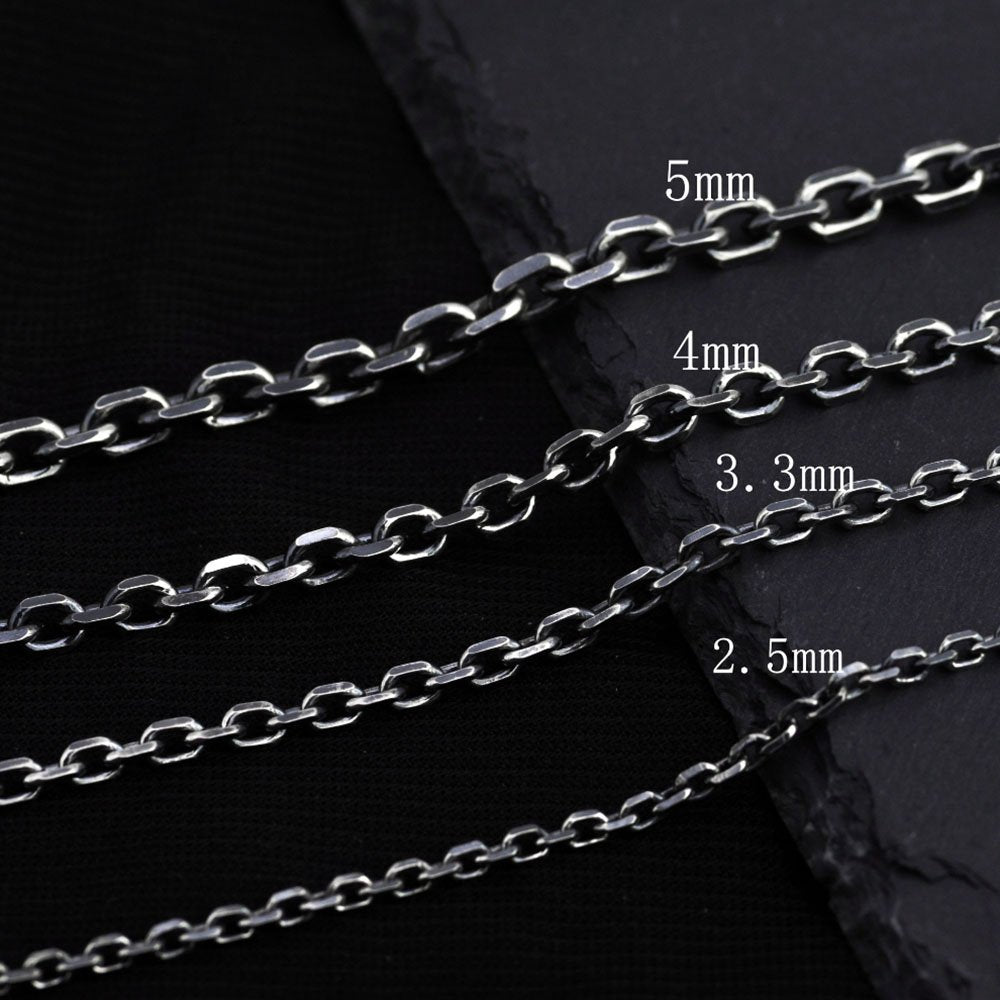 2.5-5 mm Men’s Sterling Silver Anchor Link Chain 18"-28"