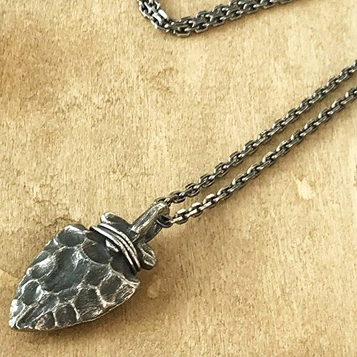 Men's Sterling Silver Ancient Spearhead Necklace