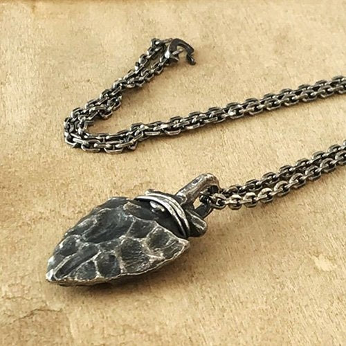 Men's Sterling Silver Ancient Spearhead Necklace