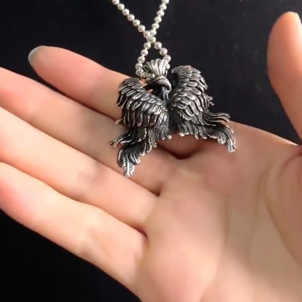 Men's Sterling Silver Angel Bound Necklace