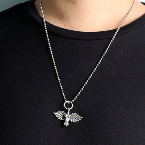 Men's Sterling Silver Angel Necklace