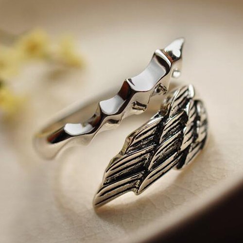 Men's Sterling Silver Angel's Wing Wrap Ring