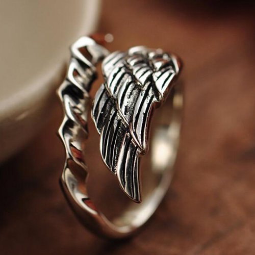 Men's Sterling Silver Angel's Wing Wrap Ring