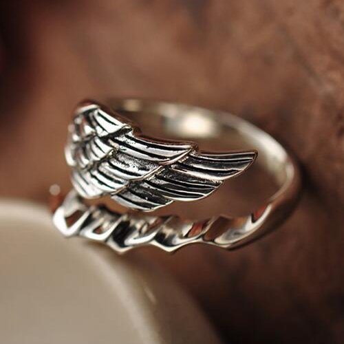 Men's Sterling Silver Angel's Wing Wrap Ring