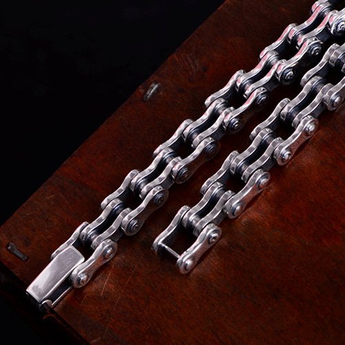 Men's Sterling Silver Bike Chain Bracelet