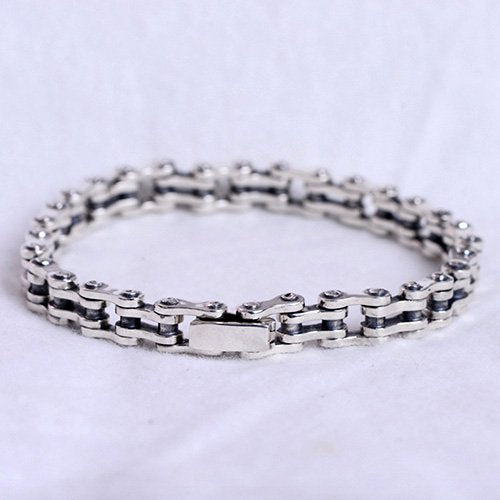 Men's Sterling Silver Bike Chain Bracelet