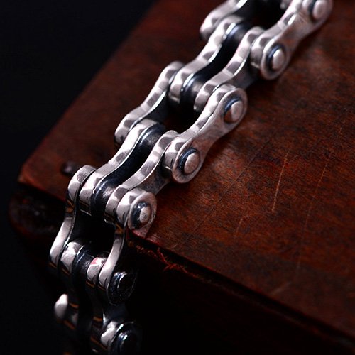 Men's Sterling Silver Bike Chain Bracelet