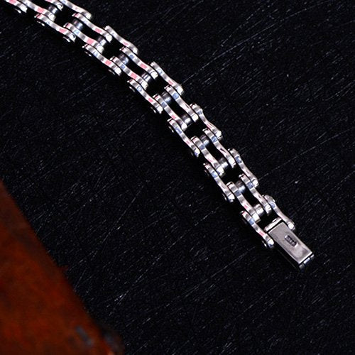 Men's Sterling Silver Bike Chain Bracelet