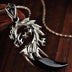 Men's Sterling Silver Black Agate Dragon Necklace