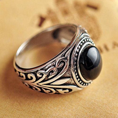 Men's Sterling Silver Black Onyx Ring