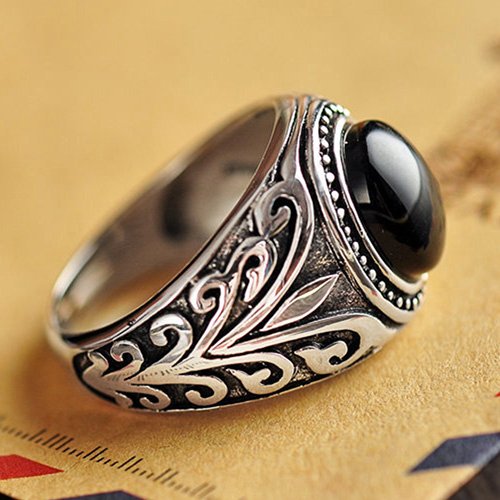 Men's Sterling Silver Black Onyx Ring