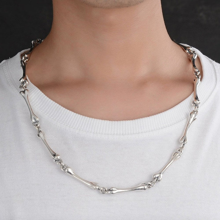 Men's Sterling Silver Bone Link Chain 22"-26"