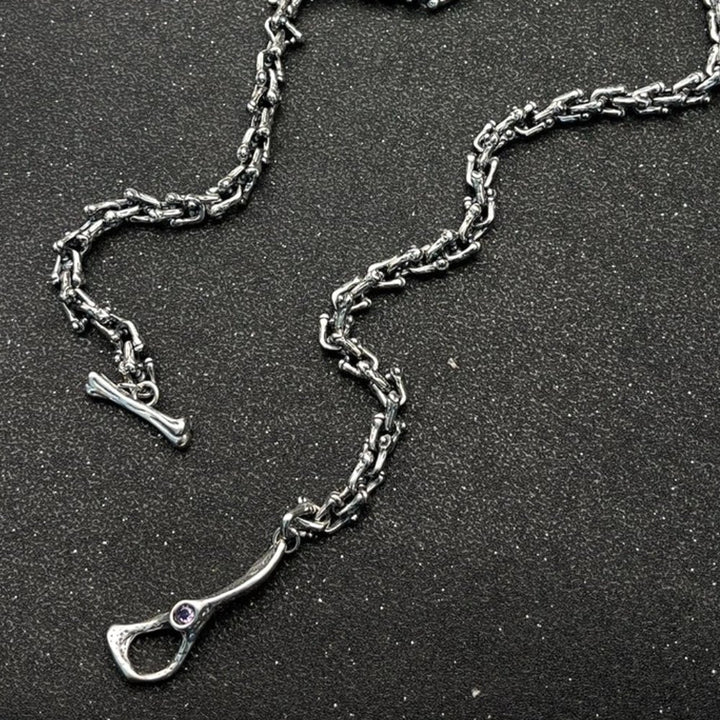 6.8 mm Men's Sterling Silver Bones Horseshoe Link Chain 20”-22"