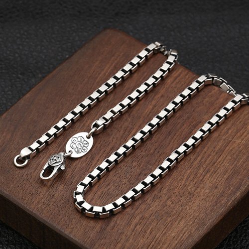 3.5mm Men's Sterling Silver Box Chain 20”-30”