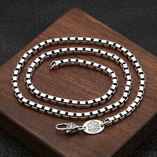 3.5mm Men's Sterling Silver Box Chain 20”-30”